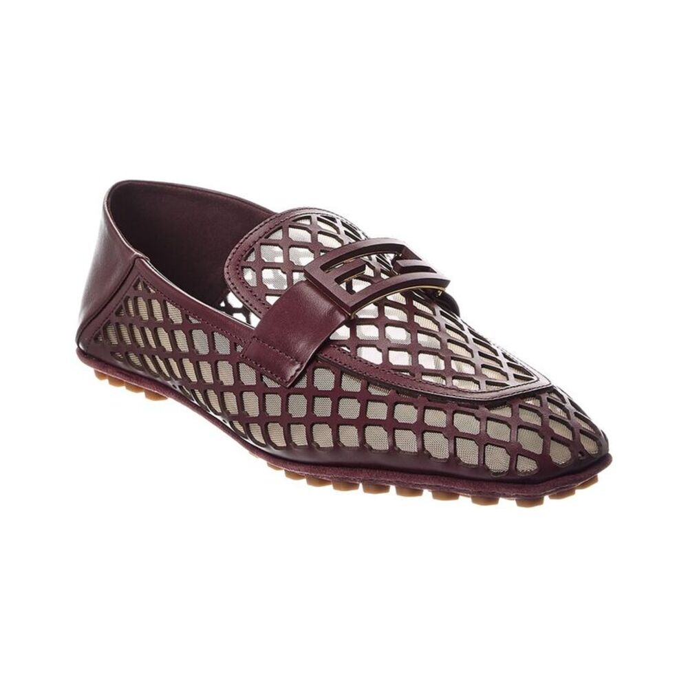 Fendi Baguette Mesh & Leather Loafer, Red